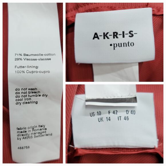 AKRIS PUNTO D-RING BELTED V-NECK MIDI WRAP DRESS, SIZE 10 - Picture 4 of 8